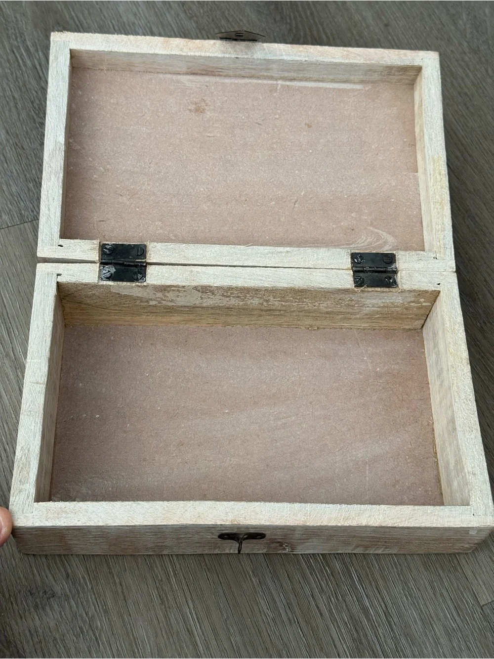 Vintage Handmade Wooden Trinket Box with Mosaic Tile Inlay and Lock